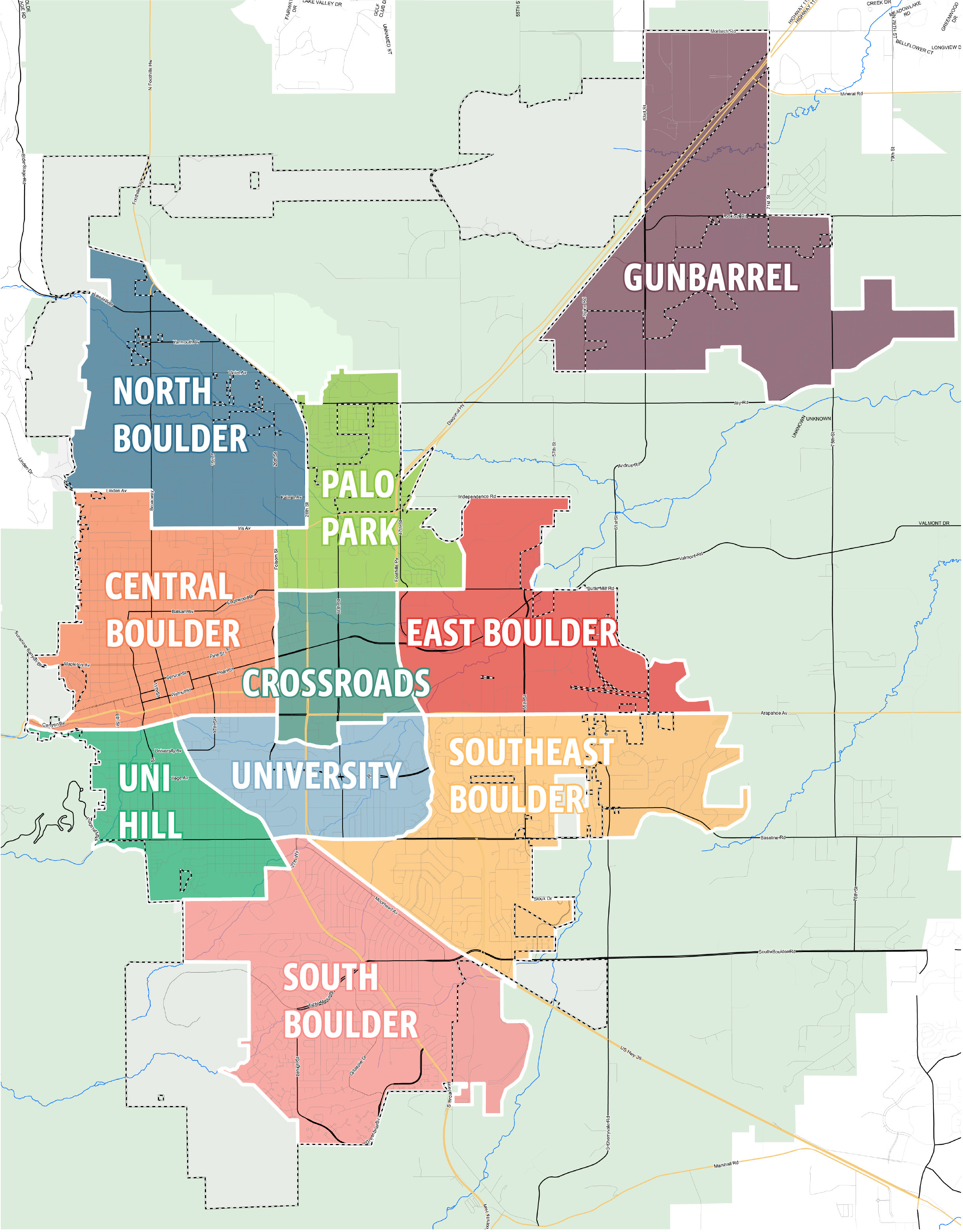 Boulder Subcommunities Map