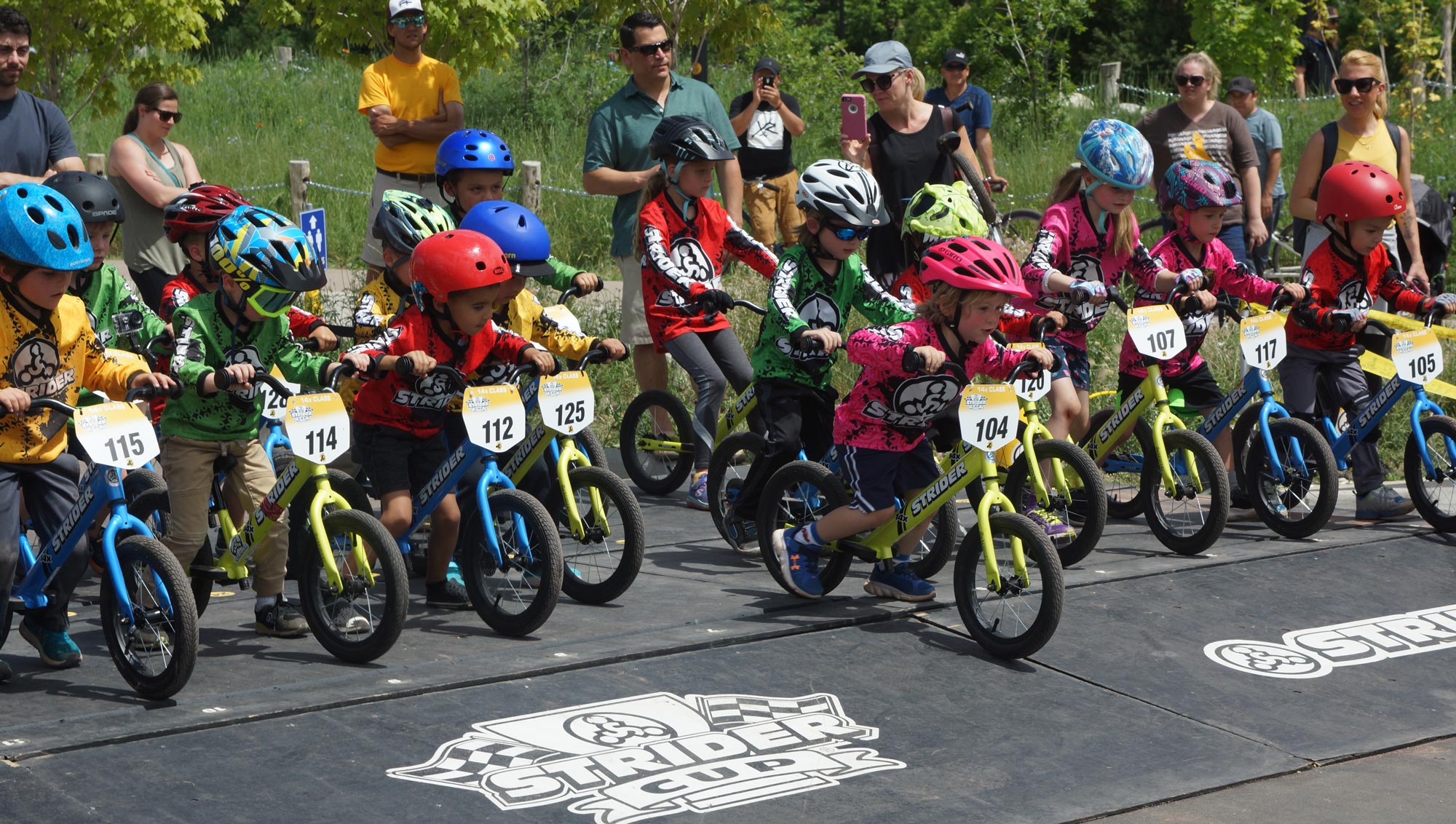 Group of Children at Starting Line of the Strider Cup Event