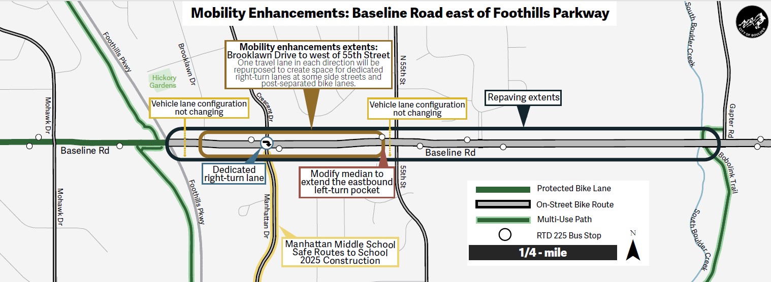 east baseline mobility enhancements context map. Long Description available on project webpage under Header context map long description. 