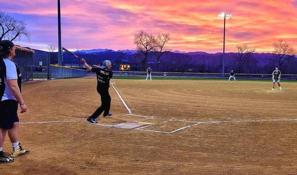 Softball at sunset