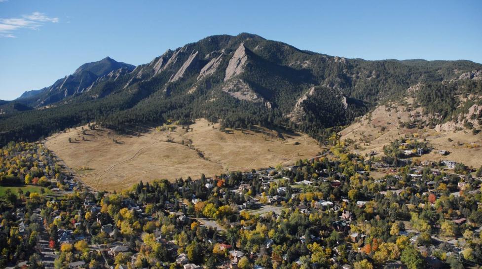View of Boulder Flatirons During Fall