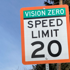 Vision Zero sign 20mph